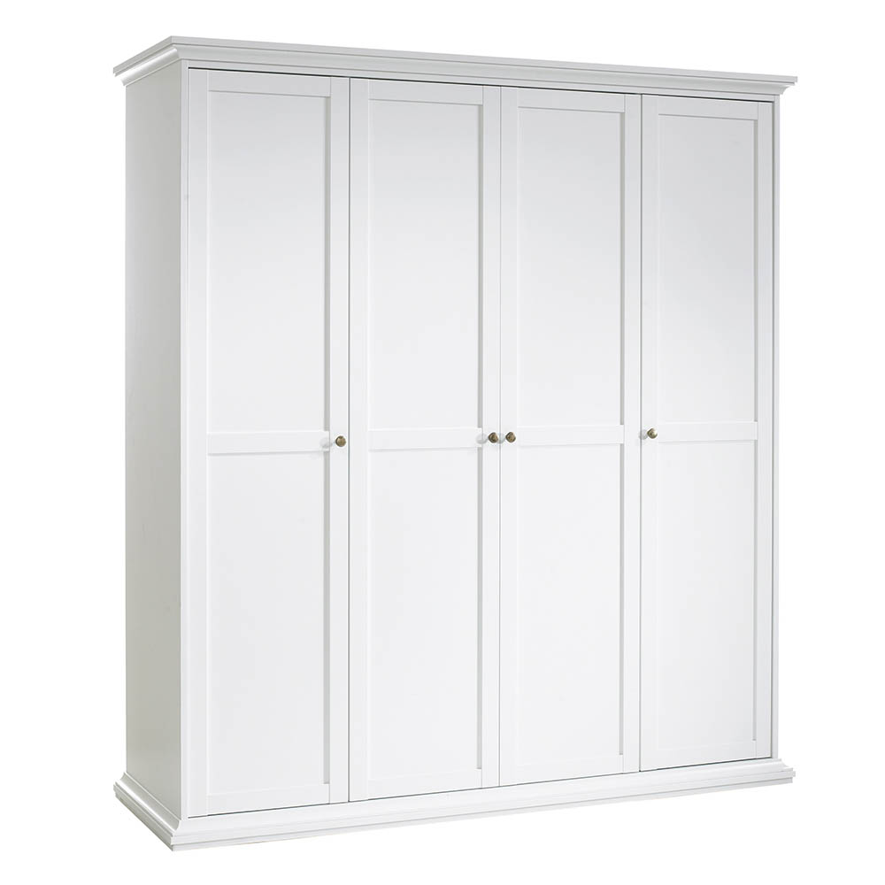 Paris Wardrobe with 4 Doors White